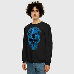 Свитшот хлопковый мужской Skull - illusion, цвет: черный — фото 2