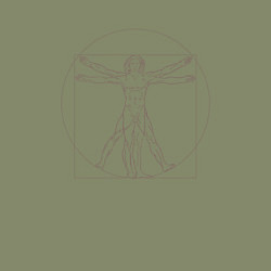 Свитшот хлопковый мужской Витрувианский человек, цвет: авокадо — фото 2