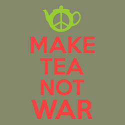 Свитшот хлопковый мужской Make tea not war, цвет: авокадо — фото 2