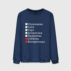 Свитшот хлопковый мужской Коротко о моей жизни, цвет: тёмно-синий