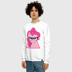 Свитшот хлопковый мужской Pinky Pie hipster, цвет: белый — фото 2