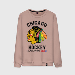 Свитшот хлопковый мужской CHICAGO BLACKHAWKS NHL, цвет: пыльно-розовый