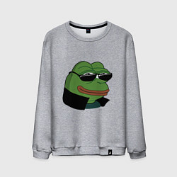 Свитшот хлопковый мужской Pepe в очках EZ, цвет: меланж