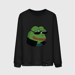 Свитшот хлопковый мужской Pepe в очках EZ, цвет: черный