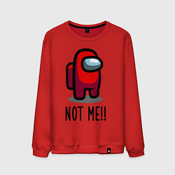 Свитшот хлопковый мужской Among Us, Not Me!, цвет: красный