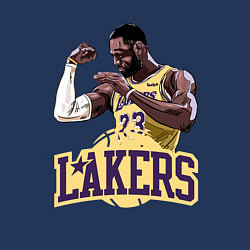 Свитшот хлопковый мужской LeBron - Lakers, цвет: тёмно-синий — фото 2