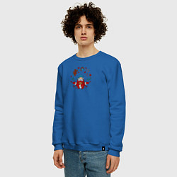 Свитшот хлопковый мужской Pastafarian Santa, цвет: синий — фото 2
