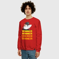 Свитшот хлопковый мужской PUBG Winner Chicken Dinner, цвет: красный — фото 2