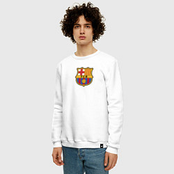 Свитшот хлопковый мужской Barcelona FC, цвет: белый — фото 2