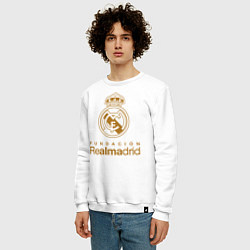 Свитшот хлопковый мужской Real Madrid FC, цвет: белый — фото 2