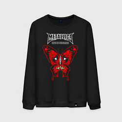 Свитшот хлопковый мужской Metallica - череп бабочка, цвет: черный