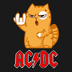 Свитшот хлопковый мужской ACDC rock cat, цвет: черный — фото 2