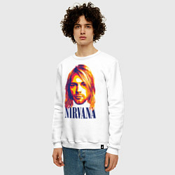 Свитшот хлопковый мужской Nirvana, цвет: белый — фото 2