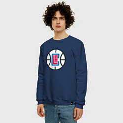 Свитшот хлопковый мужской Los Angeles Clippers, цвет: тёмно-синий — фото 2