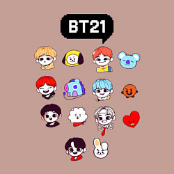 Свитшот хлопковый мужской BTS BT21, цвет: пыльно-розовый — фото 2