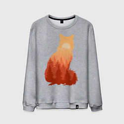 Свитшот хлопковый мужской Лиса, цвет: меланж