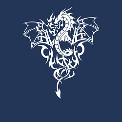 Свитшот хлопковый мужской Дракон пышет огнём белый, цвет: тёмно-синий — фото 2