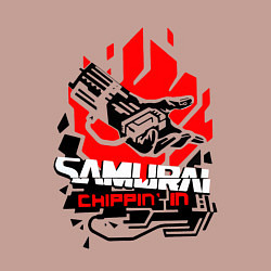 Свитшот хлопковый мужской CYBERPUNK 2077 SAMURAI, цвет: пыльно-розовый — фото 2