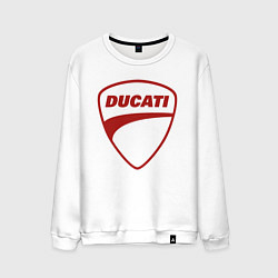 Свитшот хлопковый мужской Ducati Logo Дукати Лого Z, цвет: белый