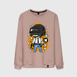 Свитшот хлопковый мужской PUBG, цвет: пыльно-розовый