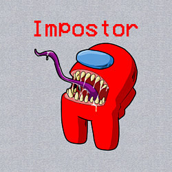 Свитшот хлопковый мужской AMONG US - IMPOSTOR, цвет: меланж — фото 2