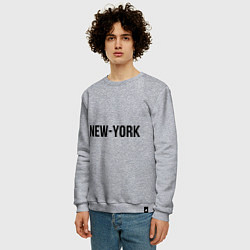 Свитшот хлопковый мужской New-York, цвет: меланж — фото 2