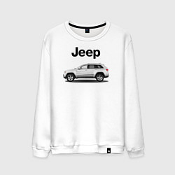 Свитшот хлопковый мужской Jeep, цвет: белый