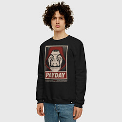 Свитшот хлопковый мужской Payday, цвет: черный — фото 2