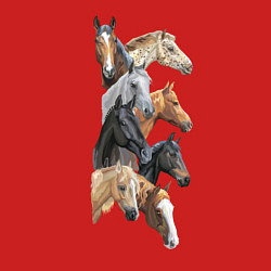 Свитшот хлопковый мужской Лошади, цвет: красный — фото 2