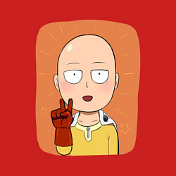 Свитшот хлопковый мужской Сайтама One Punch Man, цвет: красный — фото 2