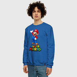 Свитшот хлопковый мужской Super Mario, цвет: синий — фото 2