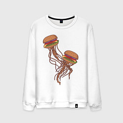 Свитшот хлопковый мужской Бургеры медузы, цвет: белый