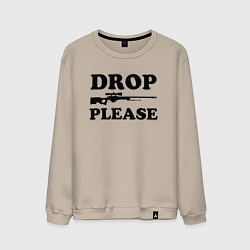 Свитшот хлопковый мужской Drop Please, цвет: миндальный