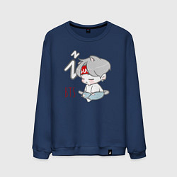 Свитшот хлопковый мужской BTS sleep, цвет: тёмно-синий