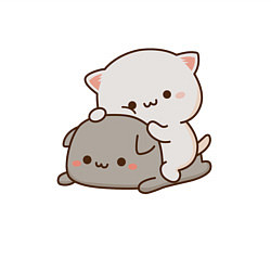 Свитшот хлопковый мужской Милые котики, цвет: белый — фото 2