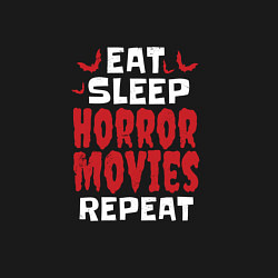 Свитшот хлопковый мужской Eat Sleep Horror Movies Repeat, цвет: черный — фото 2