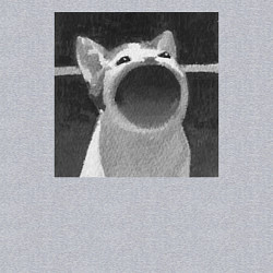 Свитшот хлопковый мужской ЧБ Pop Cat, цвет: меланж — фото 2