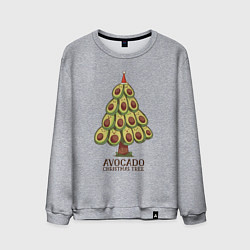 Свитшот хлопковый мужской Avocado Christmas Tree, цвет: меланж