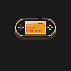 Свитшот хлопковый мужской Eat Sleep Game Repeat, цвет: черный — фото 2