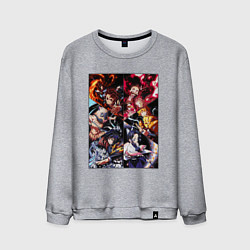 Свитшот хлопковый мужской КЛИНОК РАССЕКАЮЩИЙ ДЕМОНОВ, цвет: меланж