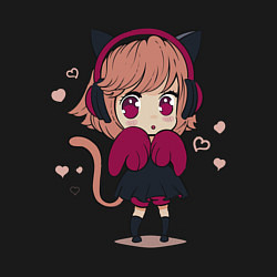 Свитшот хлопковый мужской Little kawaii anime girl, цвет: черный — фото 2