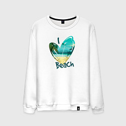 Свитшот хлопковый мужской Love Beach, цвет: белый