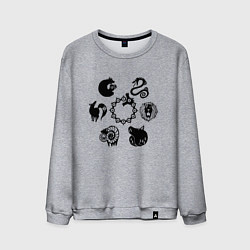 Свитшот хлопковый мужской 7 СМЕРТНЫХ ГРЕХОВ SEVEN DEADLY SINS Z, цвет: меланж