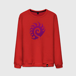 Свитшот хлопковый мужской Zerg logo Purple, цвет: красный