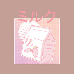 Свитшот хлопковый мужской Vaporwave Strawberry Milk, цвет: пыльно-розовый — фото 2