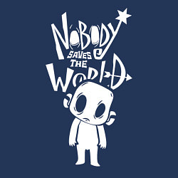 Свитшот хлопковый мужской Nobody Saves the World, Nobody, цвет: тёмно-синий — фото 2