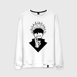 Свитшот хлопковый мужской Магическая битва, цвет: белый