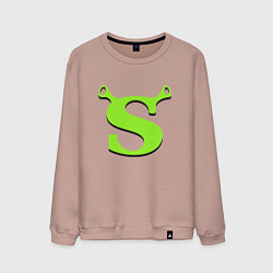 Свитшот хлопковый мужской Shrek: Logo S, цвет: пыльно-розовый