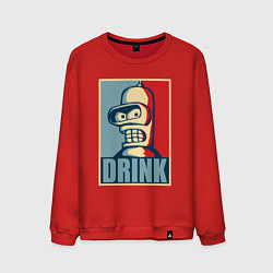 Свитшот хлопковый мужской Bender, цвет: красный
