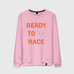 Свитшот хлопковый мужской KTM READY TO RACE спина Z, цвет: светло-розовый